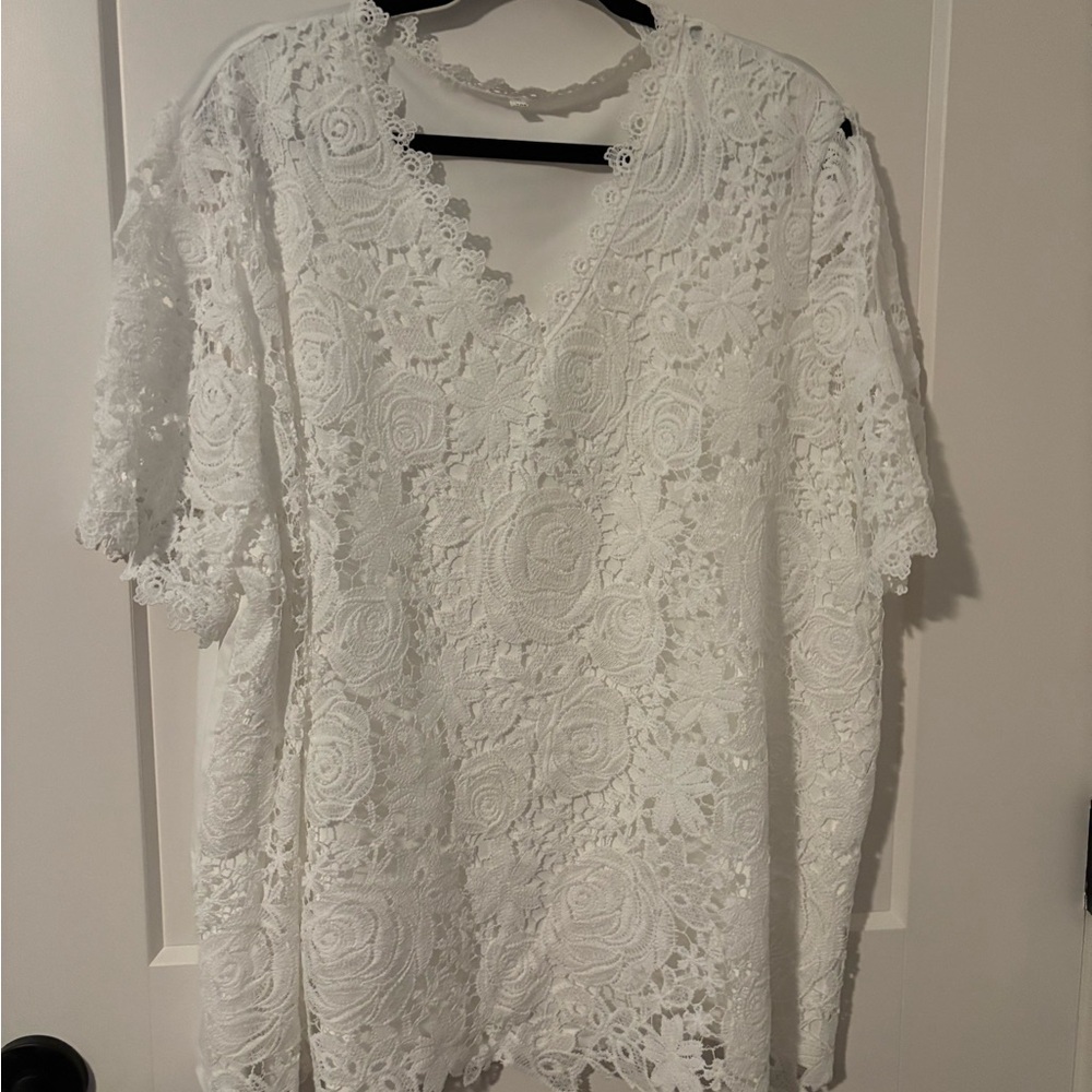 White Lace Floral Top